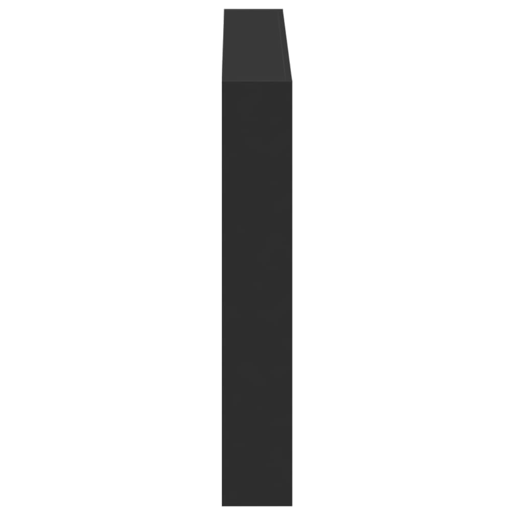 vidaXL Galvūgalis-spintelė su LED, juodos spalvos, 100x17x102cm