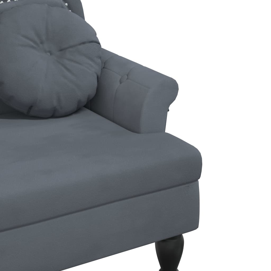 vidaXL Suoliukas su pagalvėlėmis, pilkas, 120,5x65x75cm, aksomas