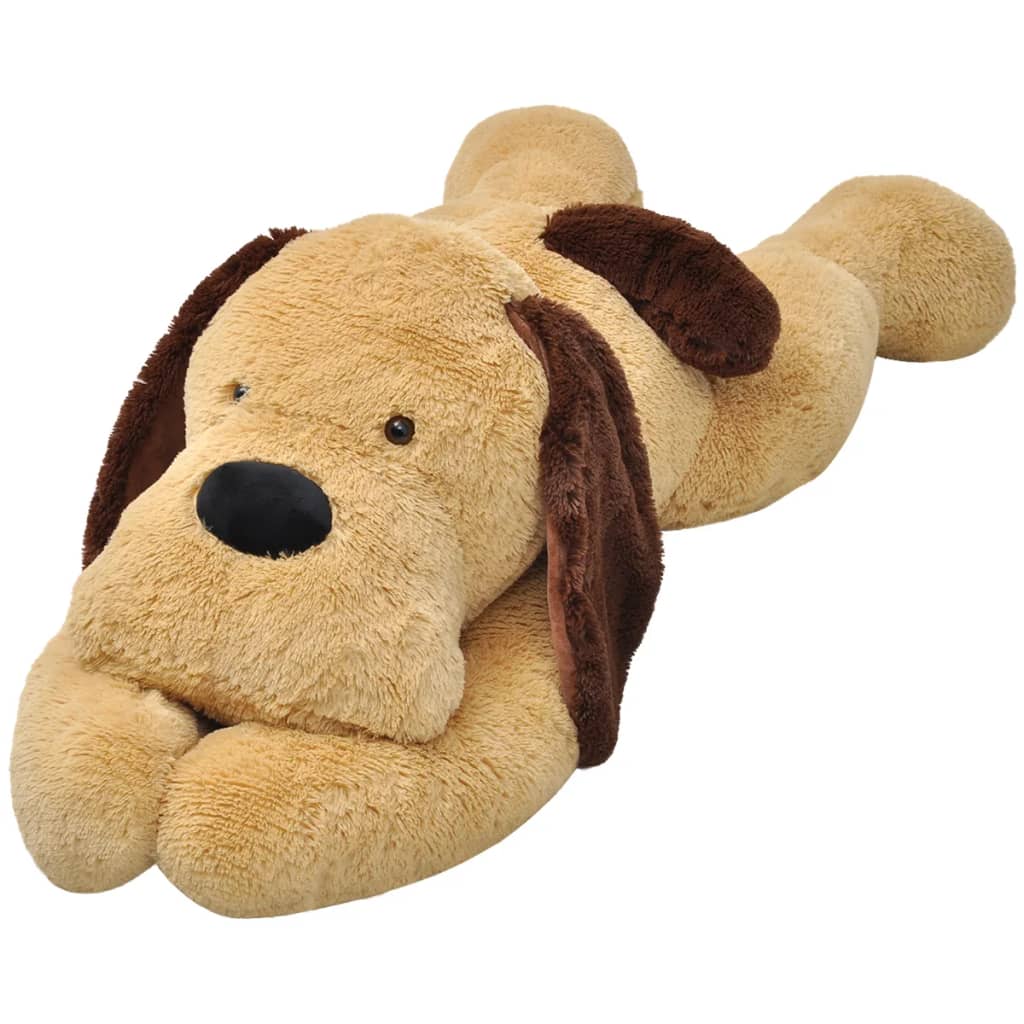vidaXL Minkštas pliušinis žaislinis šuo, rudos spalvos, 160cm