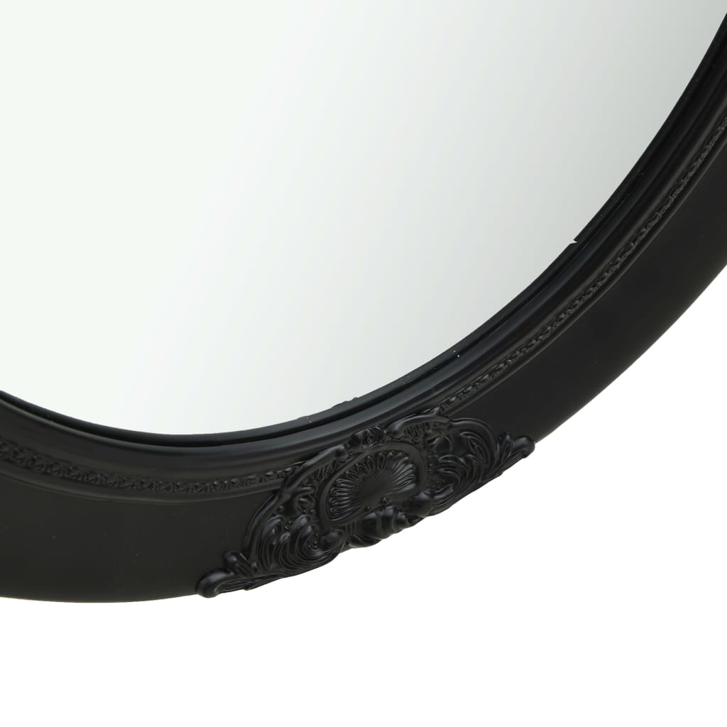 vidaXL Sieninis veidrodis, juodos spalvos, 50x70cm, barokinio stiliaus