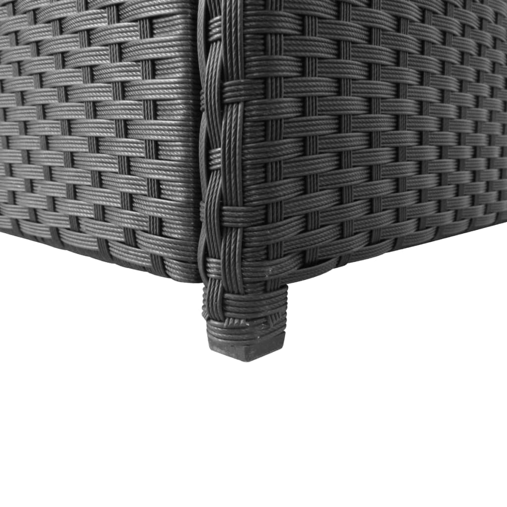 vidaXL Sodo daiktadėžė, juoda, 120x50x60cm, poliratanas