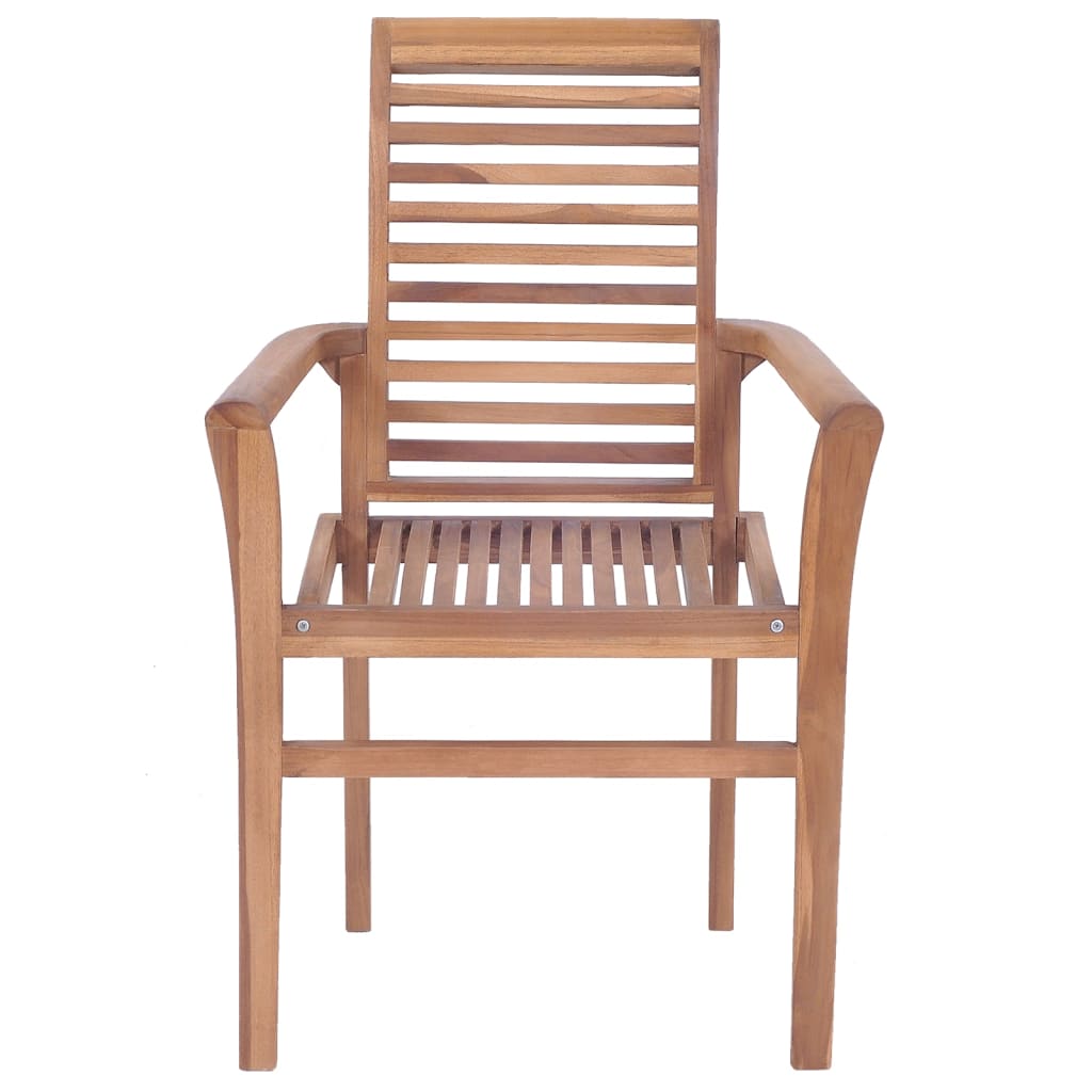 vidaXL Sudedamos valgomojo kėdės, 6vnt., tikmedžio medienos masyvas
