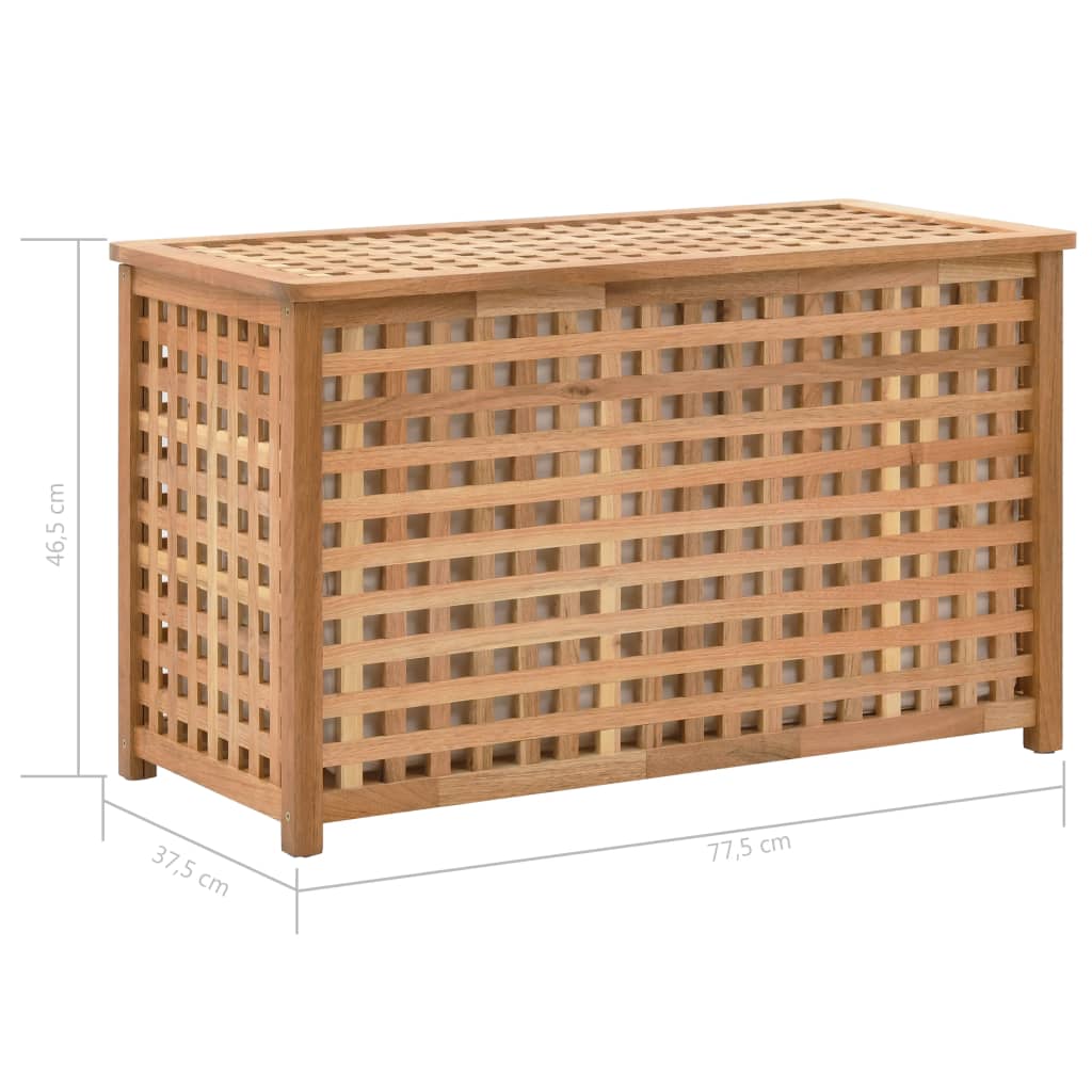 vidaXL Skalbinių dėžė, 77,5x37,5x46,5 cm, riešutmedžio med. mas.