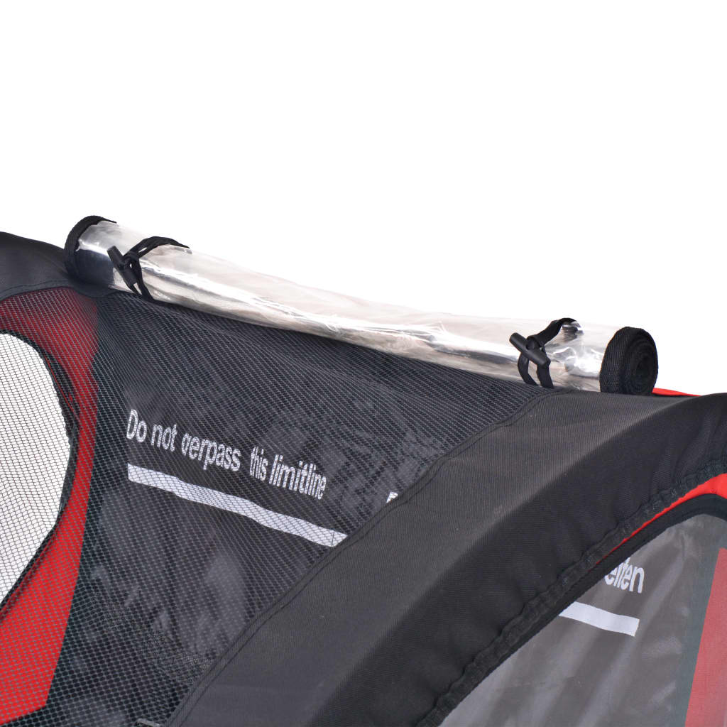 vidaXL Dviračio priekaba, raudonos ir juodos spalvos, 30kg