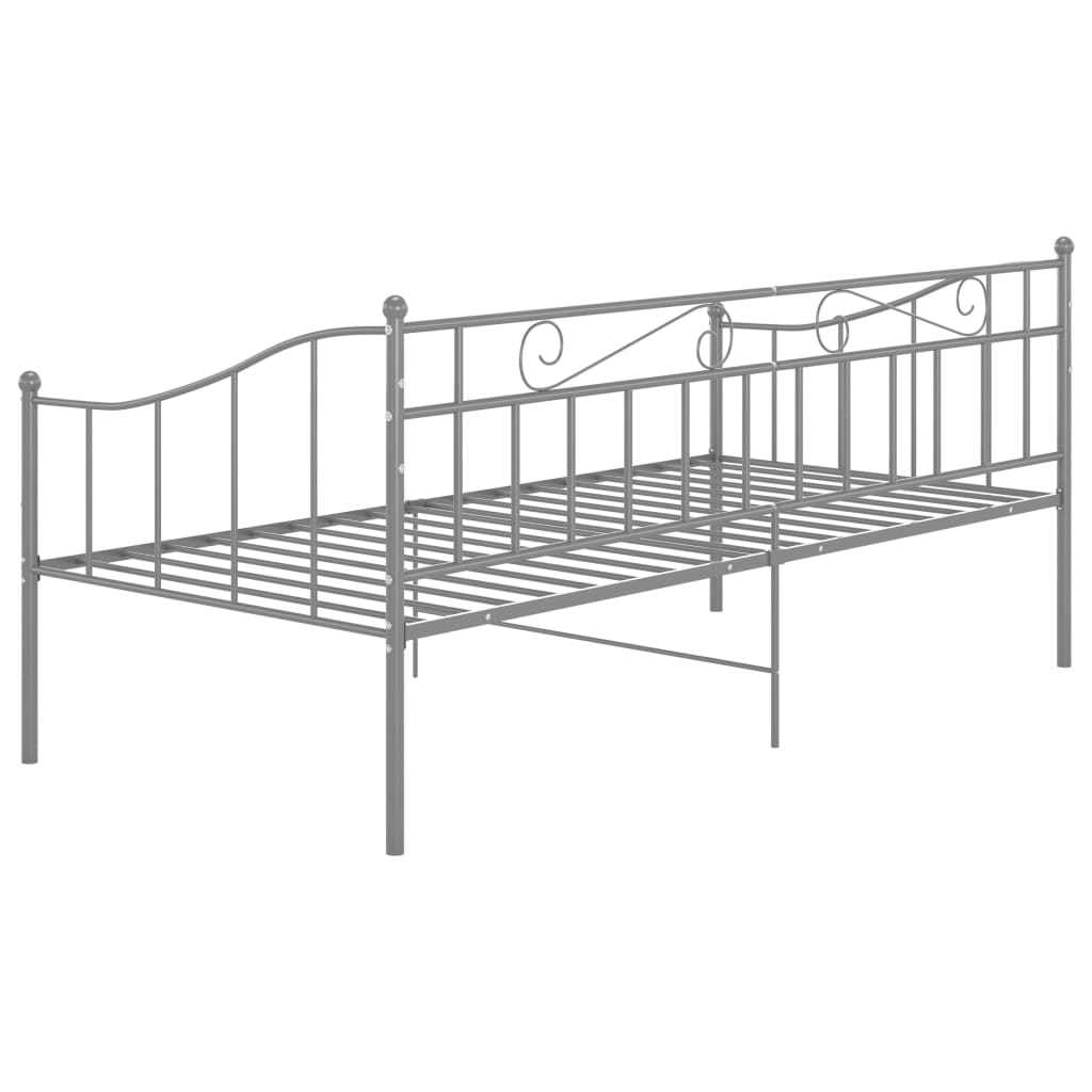 vidaXL Sofos-lovos rėmas, pilkos spalvos, 90x200cm, metalas