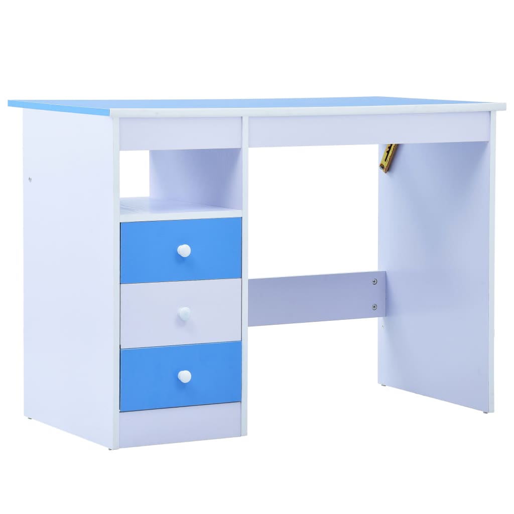 vidaXL Vaikiškas piešimo stalas, mėlynas ir baltas, pakreipiamas