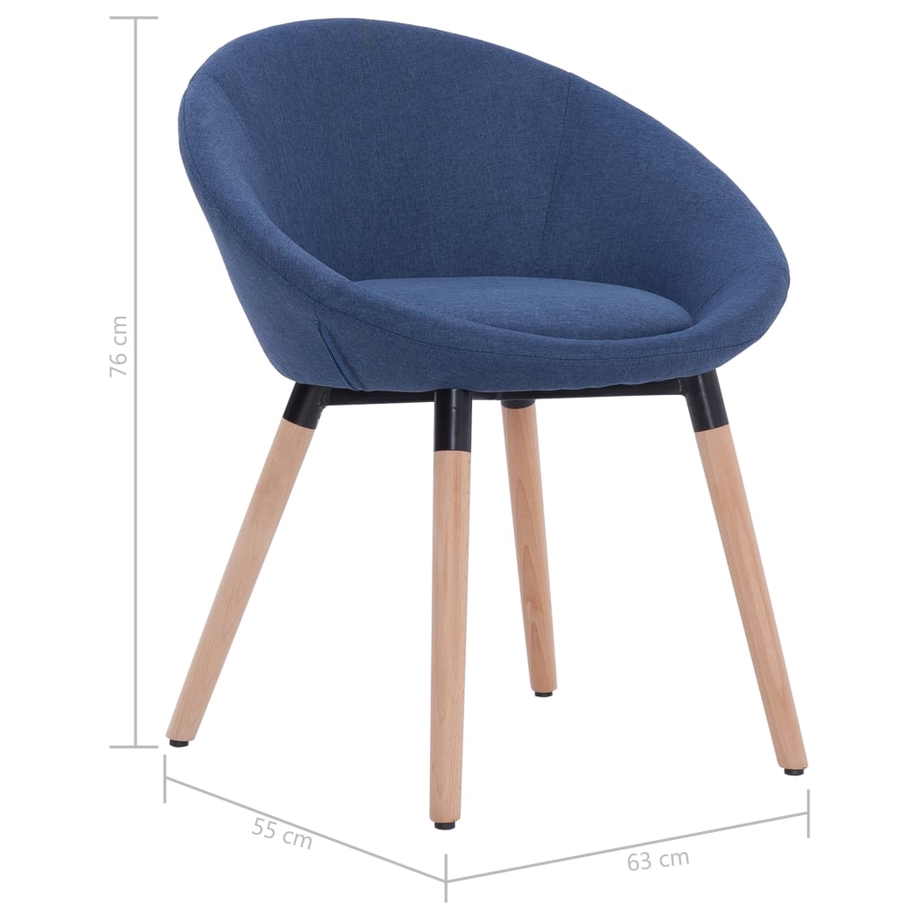 vidaXL Valgomojo kėdė, mėlynos spalvos, audinys