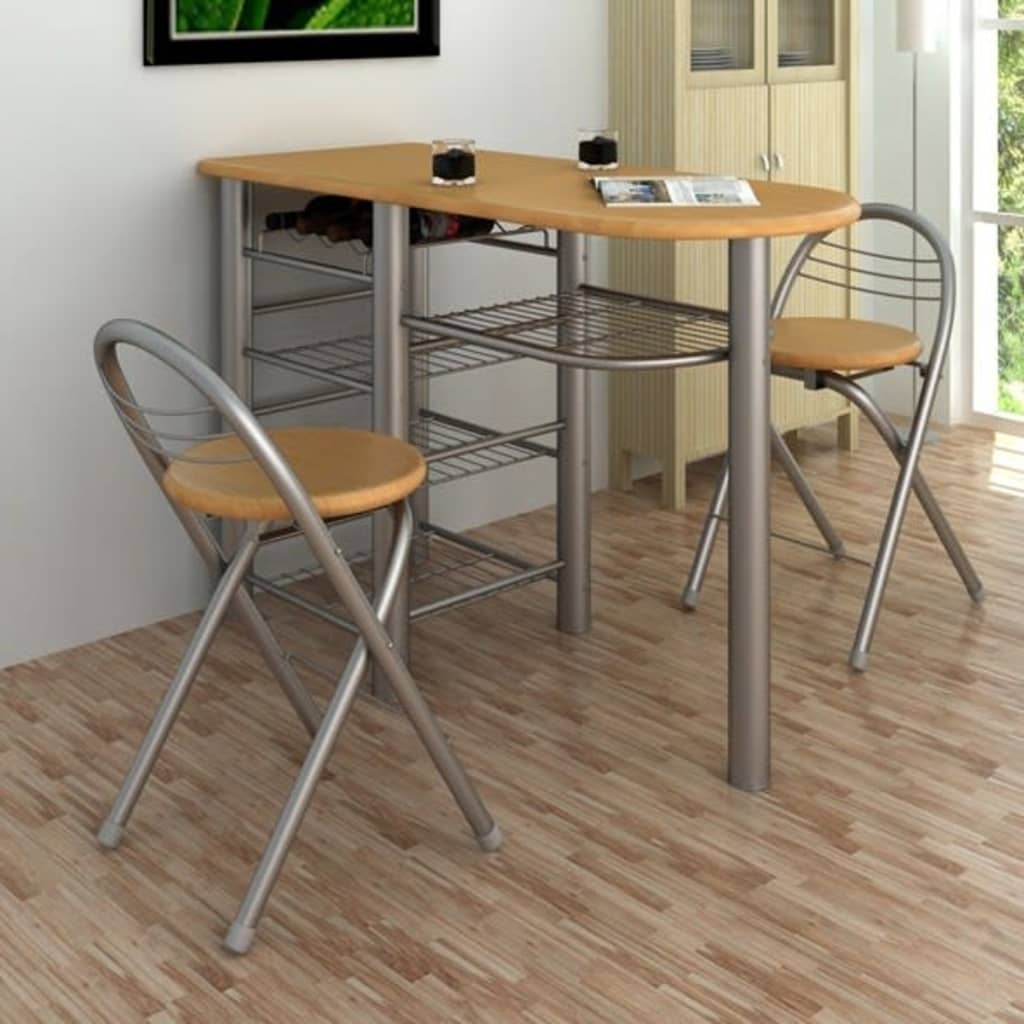 Virtuvės/pusryčių stalo ir kėdžių komplektas, mediena