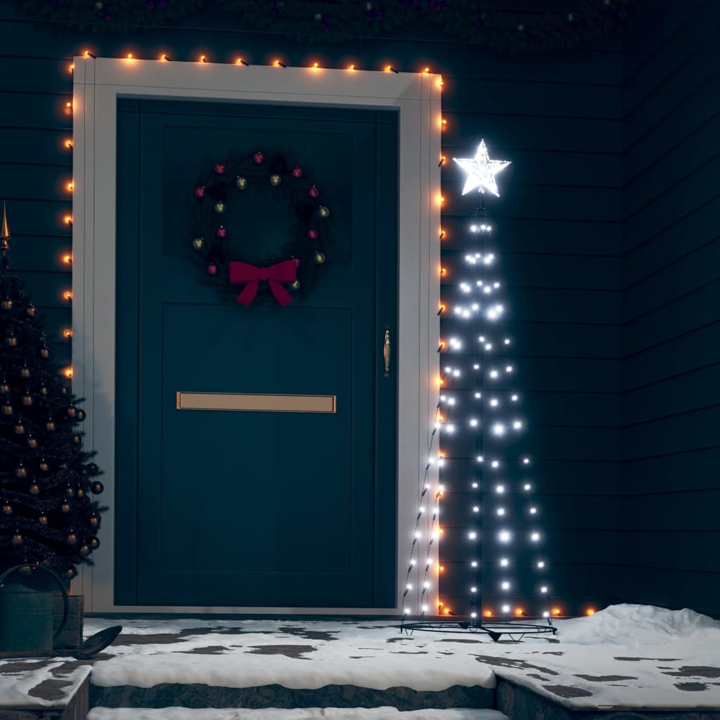 vidaXL Kalėdų eglutė, 50x150cm, kūgio formos, 84 šaltos baltos LED