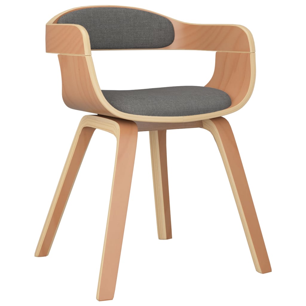 vidaXL Valgomojo kėdės, 4vnt., šviesiai pilkos, lenkta mediena/audinys