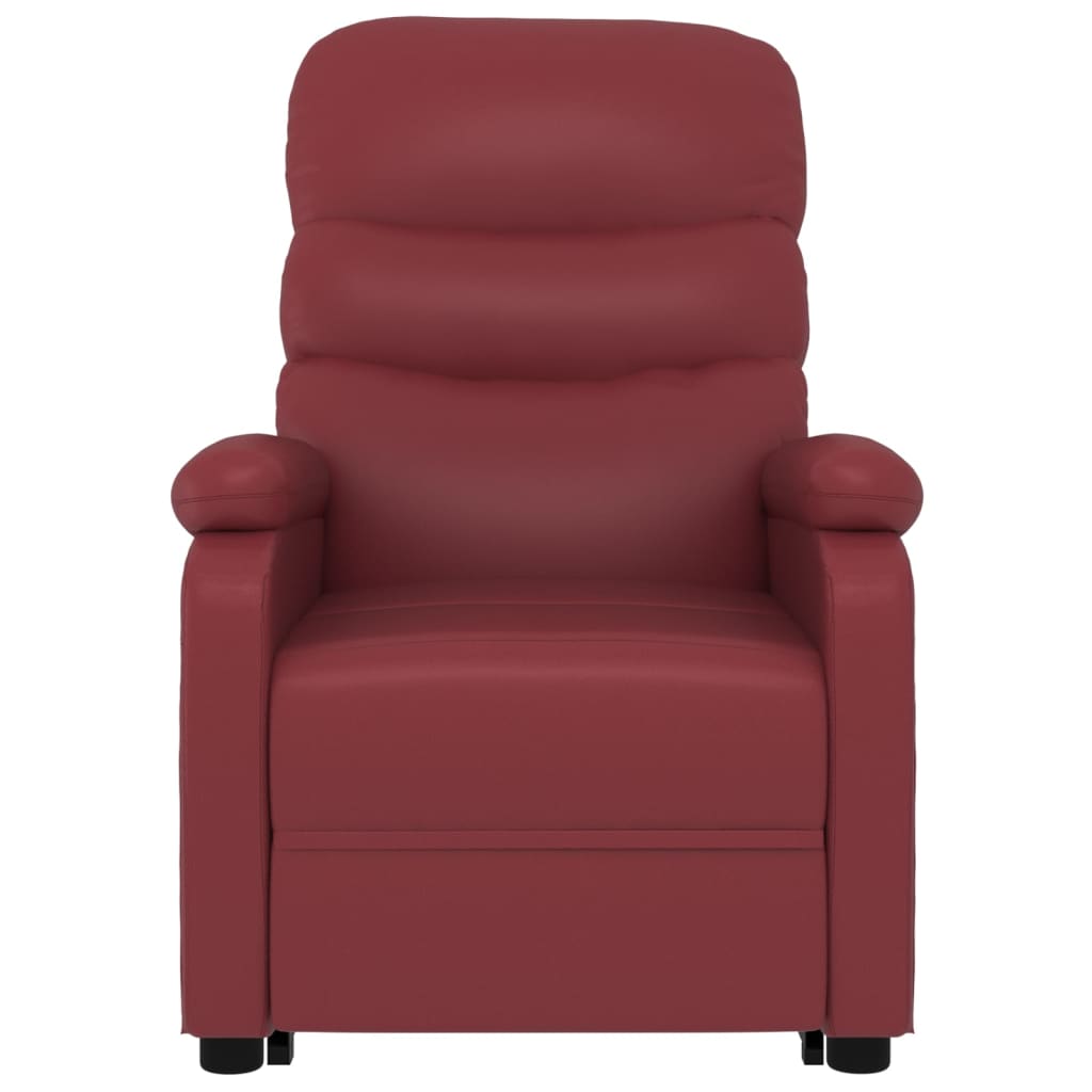 vidaXL Atsistojantis krėslas, raudonojo vyno spalvos, dirbtinė oda