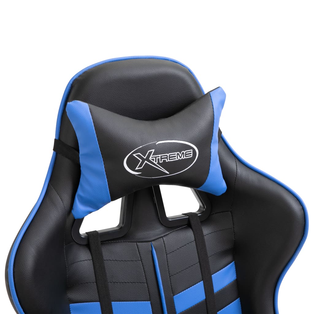 vidaXL Žaidimų kėdė, mėlynos spalvos, dirbtinė oda