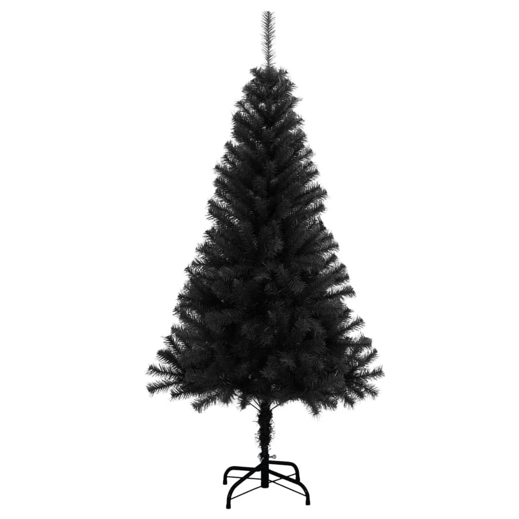 vidaXL Dirbtinė Kalėdų eglutė su stovu, juodos spalvos, 120cm, PVC