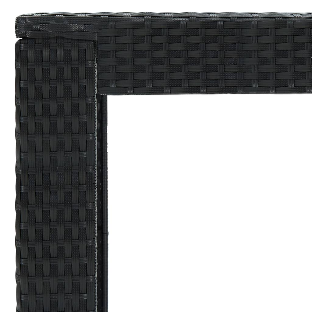 vidaXL Sodo komplektas su pagalvėlėmis, 7 dalių, juodas, poliratanas