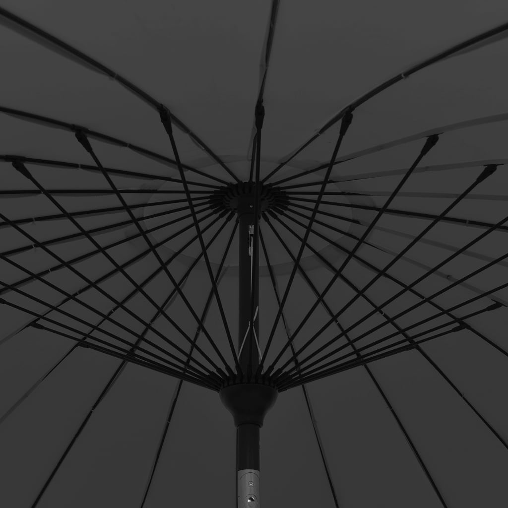 vidaXL Lauko skėtis su aliuminio stulpu, juodos spalvos, 270cm