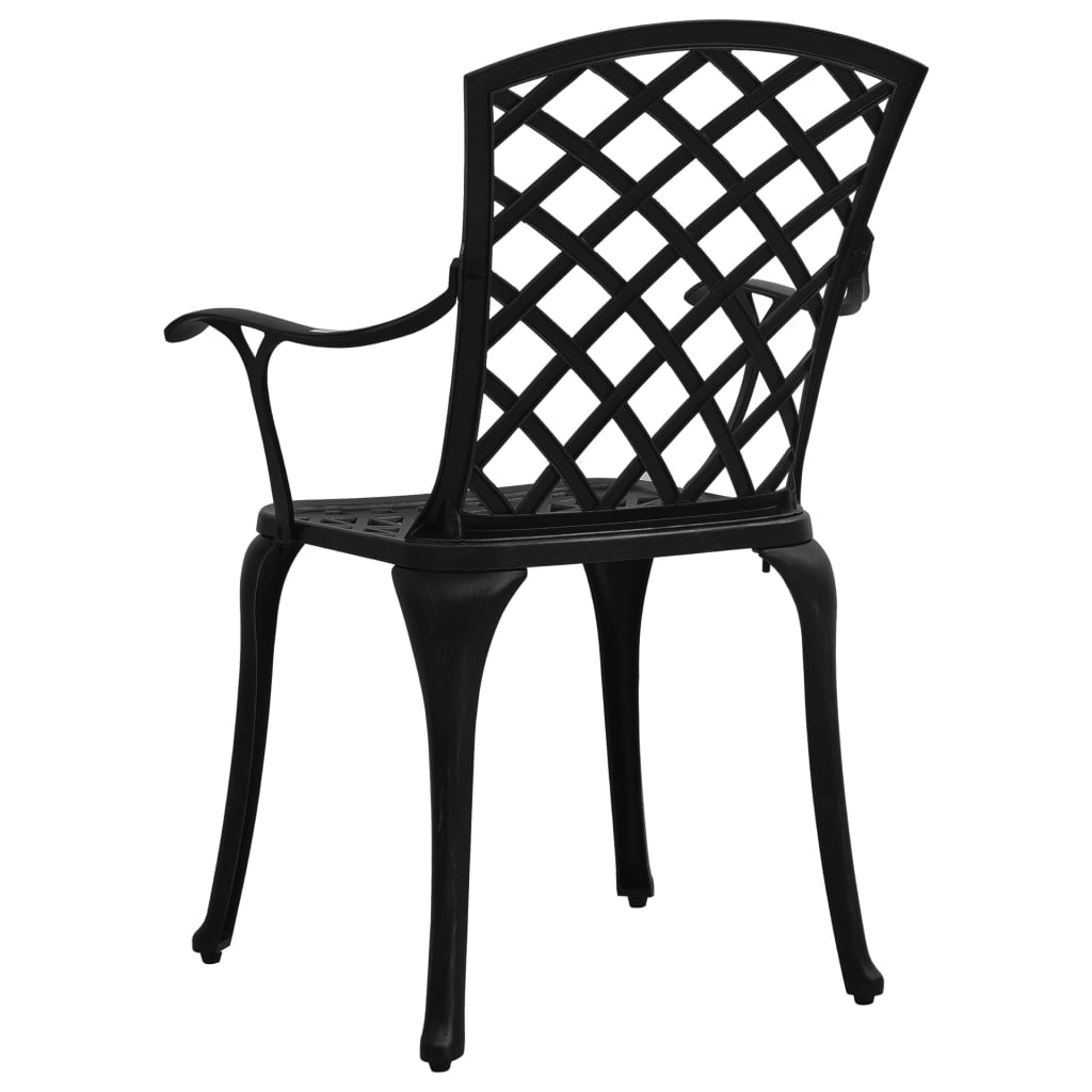 vidaXL Sodo kėdės, 6vnt., juodos spalvos, lietas aliuminis