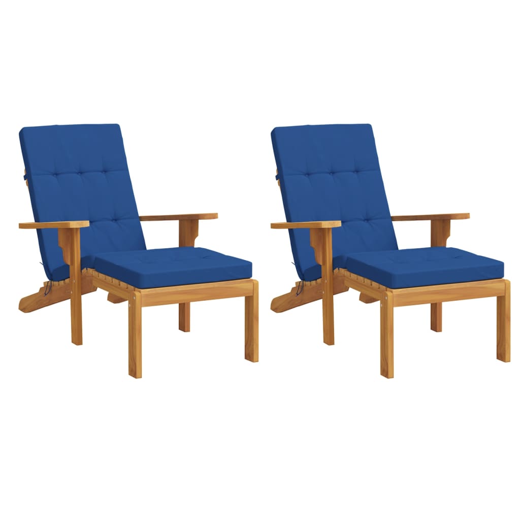vidaXL Terasos kėdės pagalvėlės, 2vnt., karališkos mėlynos, audinys