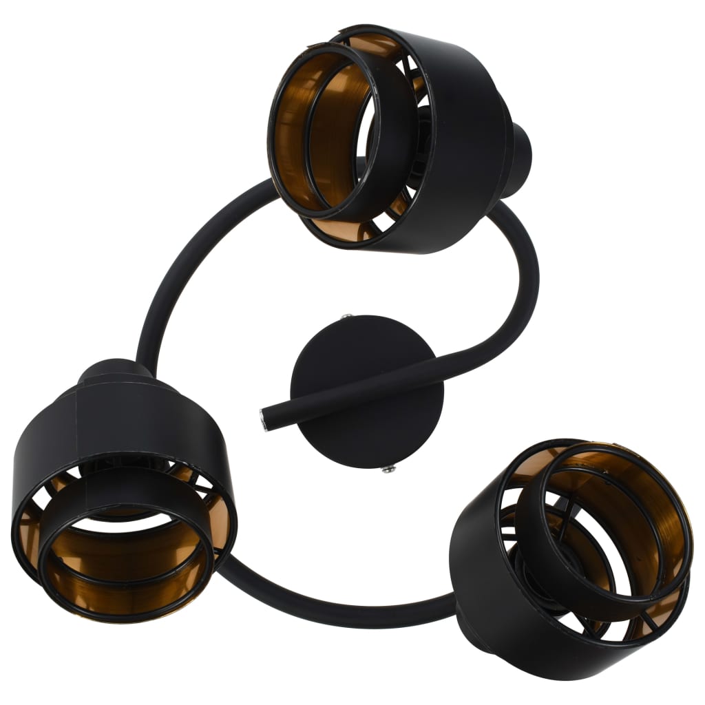vidaXL Taškinis šviestuvas, juodos spalvos, 3 krypčių, E14
