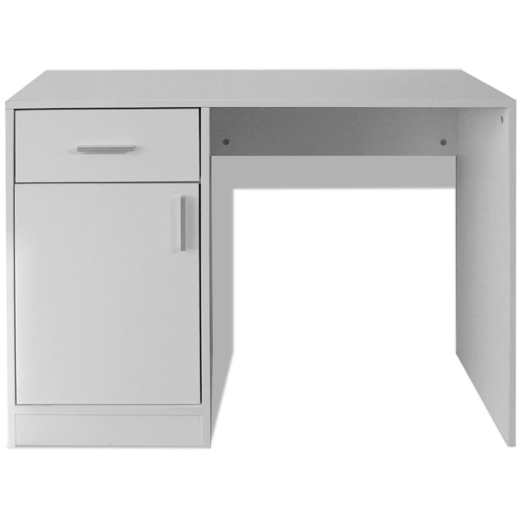 vidaXL Rašomasis stalas su stalčiumi ir spintele, baltas, 100x40x73 cm