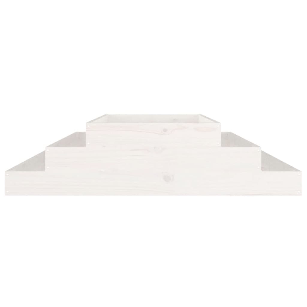 vidaXL Lovelis, baltos spalvos, 110x110x27cm, pušies medienos masyvas