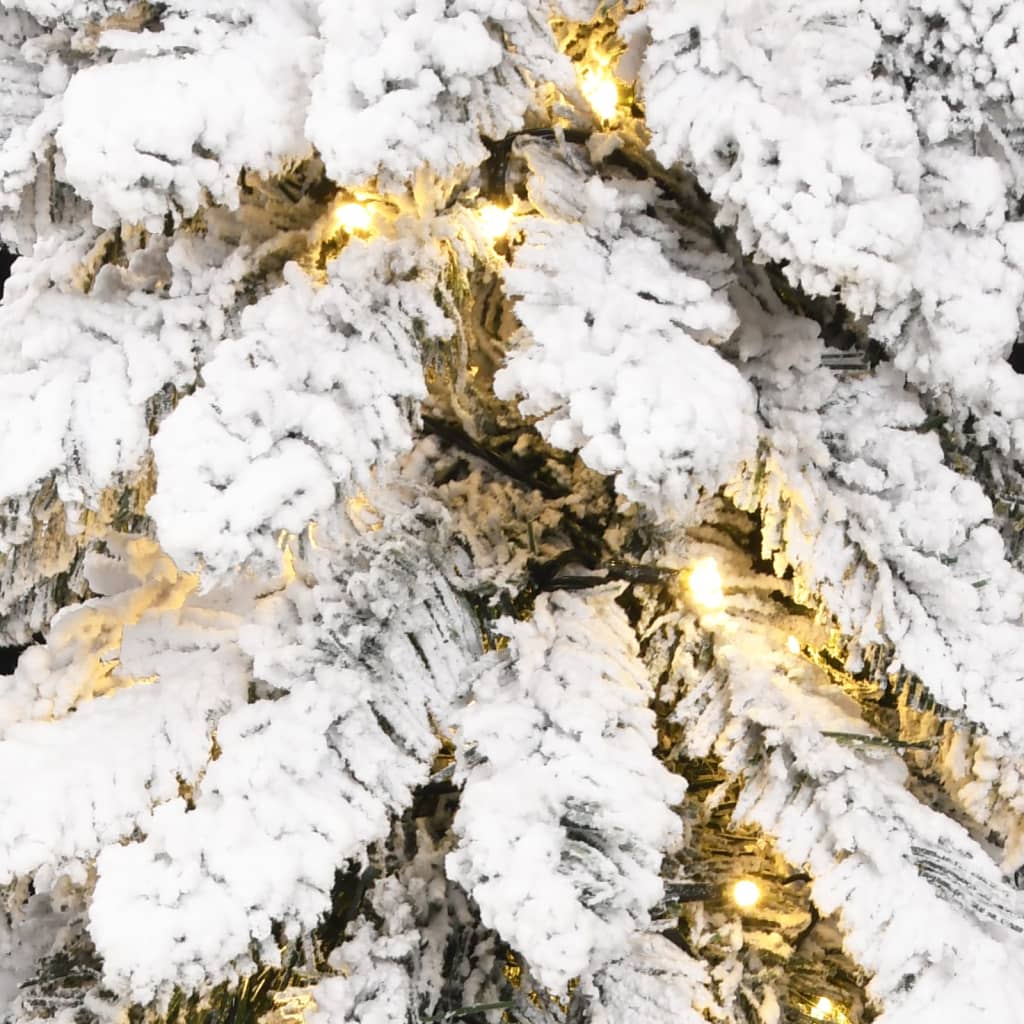 vidaXL Dirbtinė apšviesta Kalėdų eglutė su 130 LED ir sniegu, 210cm