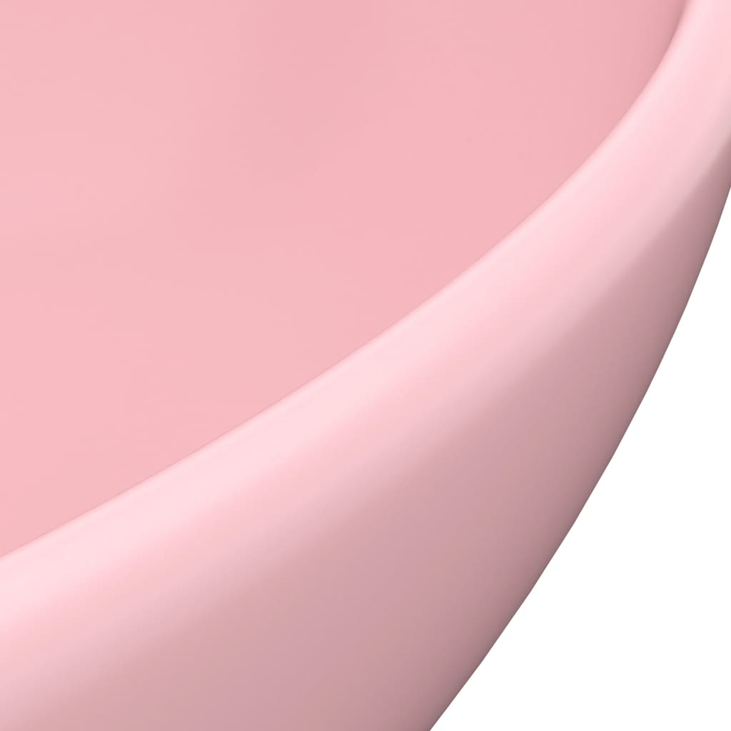 vidaXL Prabangus praustuvas, matinis rožinis, 40x33cm, keramika
