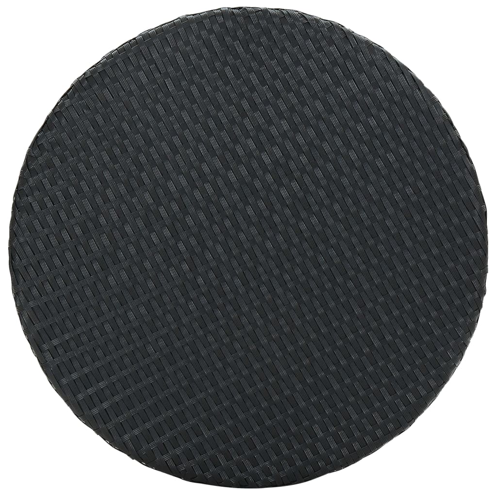 vidaXL Sodo komplektas su pagalvėlėmis, 3 dalių, juodas, poliratanas
