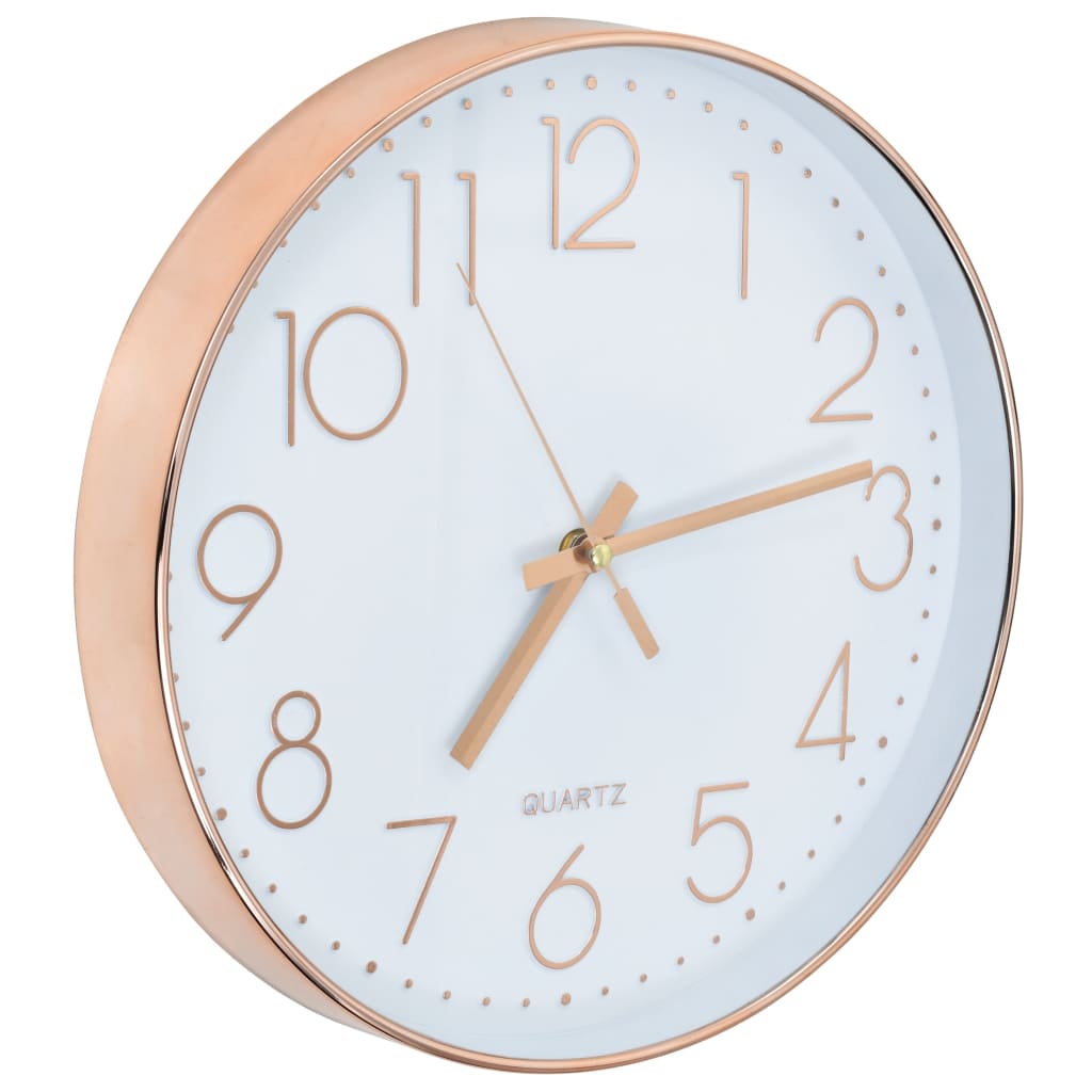 vidaXL Sieninis laikrodis, rožinio aukso spalva, 30 cm