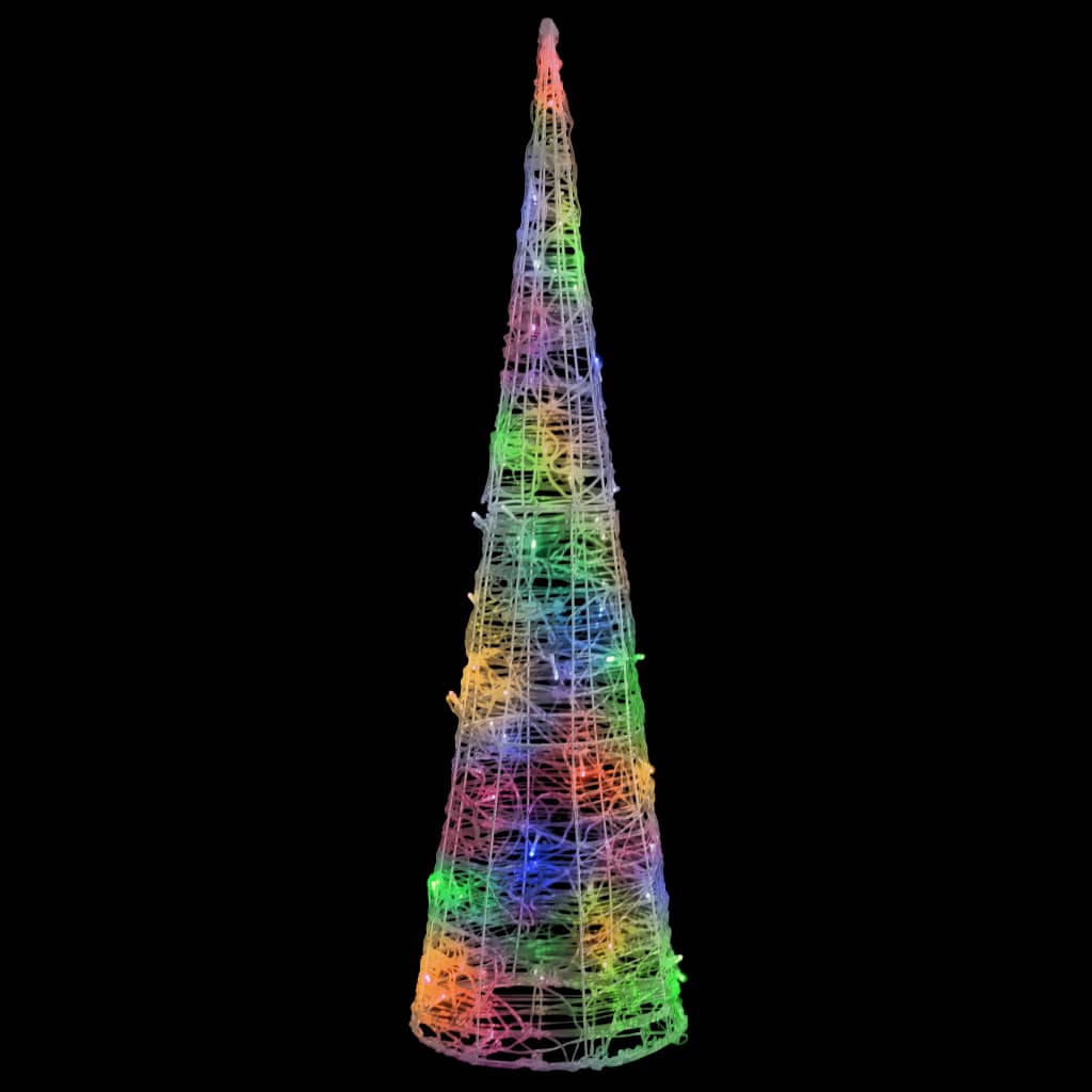 vidaXL Akrilinė LED dekoracija piramidė, įvairių spalvų, 90cm