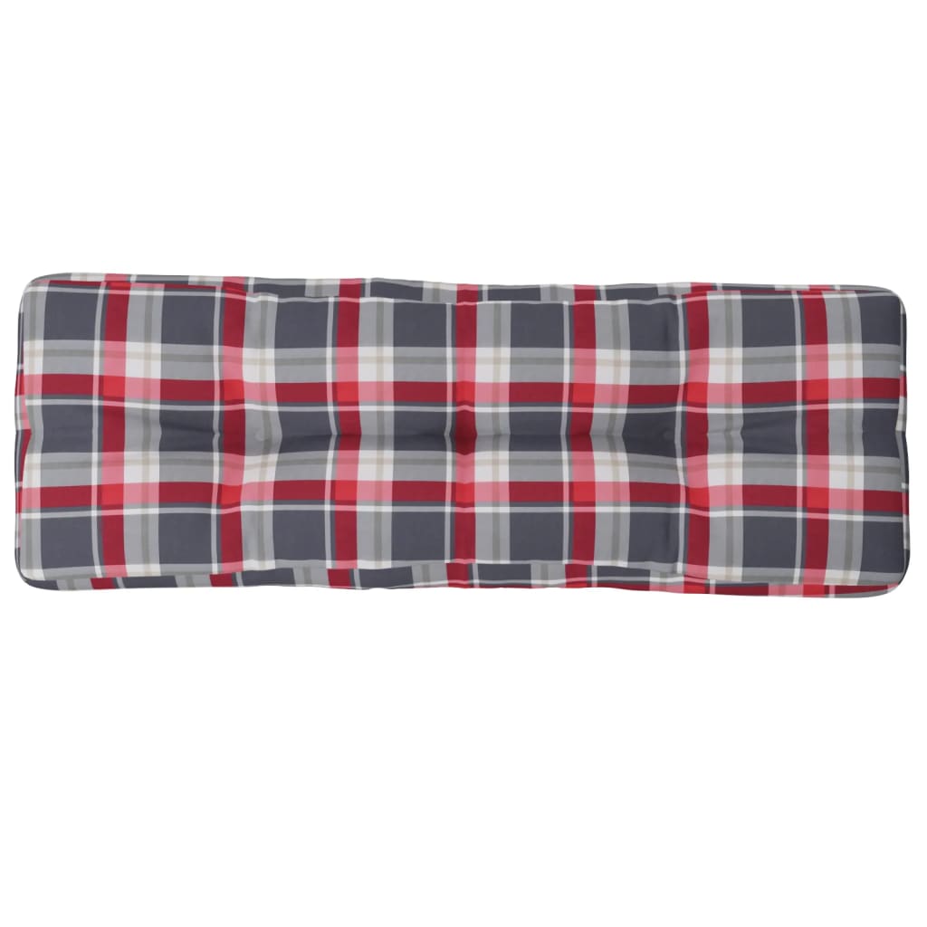 vidaXL Paletės pagalvėlė, raudona, 120x40x12cm, audinys, languota