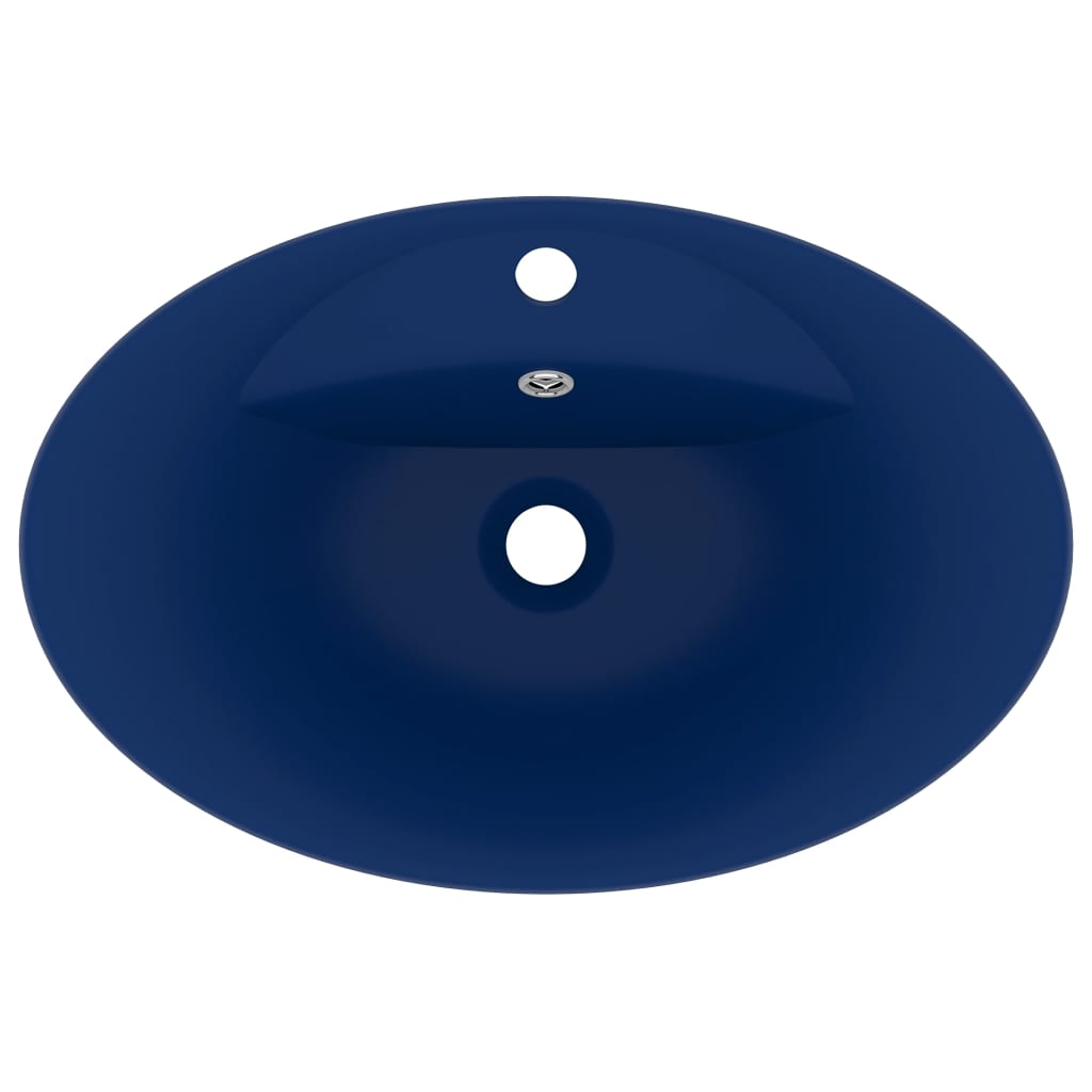 vidaXL Prabangus praustuvas, matinis mėlynas, 58,5x39cm, keramika