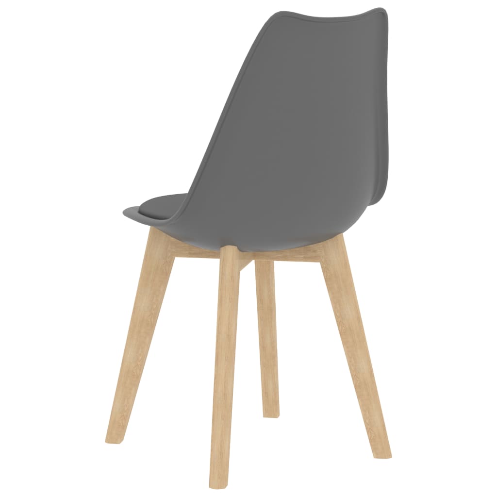 vidaXL Valgomojo kėdės, 4vnt., pilkos spalvos, plastikas