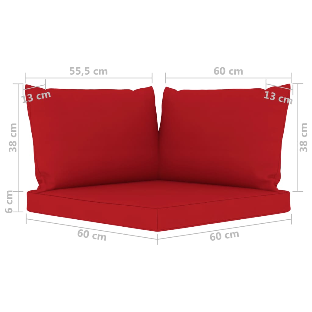 vidaXL Sodo komplektas su raudonos spalvos pagalvėlėmis, 5 dalių