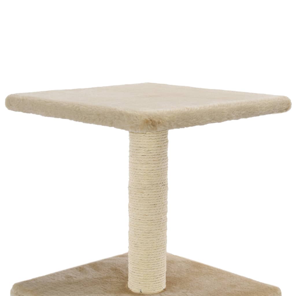 vidaXL Draskyklė katėms su stovu iš sizalio, 55 cm, smėlio spalvos