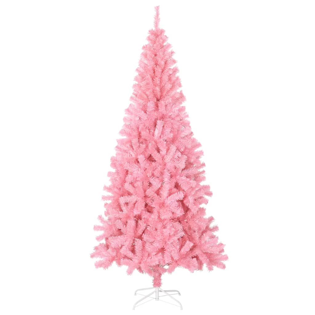 vidaXL Dirbtinė Kalėdų eglutė su stovu, rožinės spalvos, 180cm, PVC