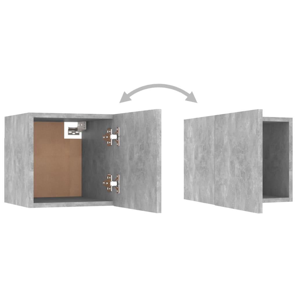 vidaXL Naktinės spintelės, 2vnt., betono pilkos, 30,5x30x30cm, MDP