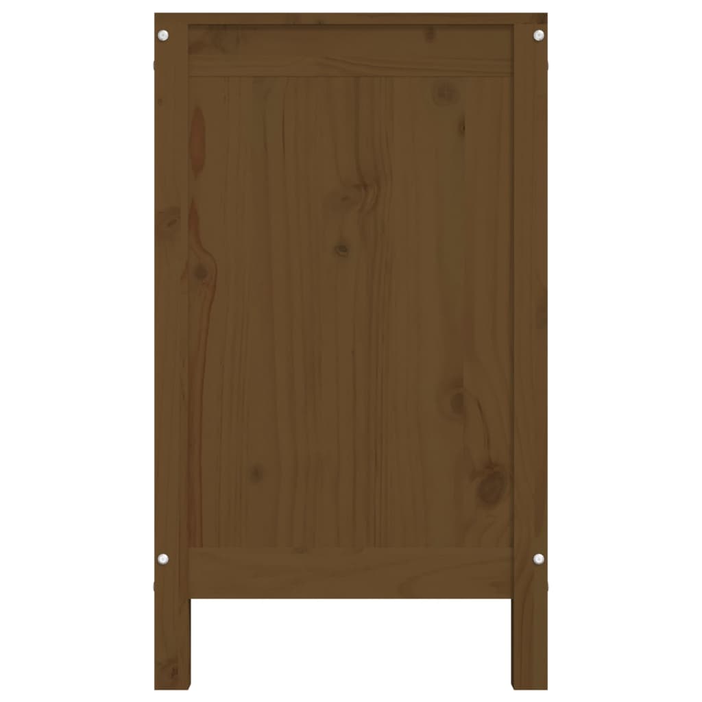vidaXL Skalbinių dėžė, medaus ruda, 88,5x44x76cm, pušies masyvas