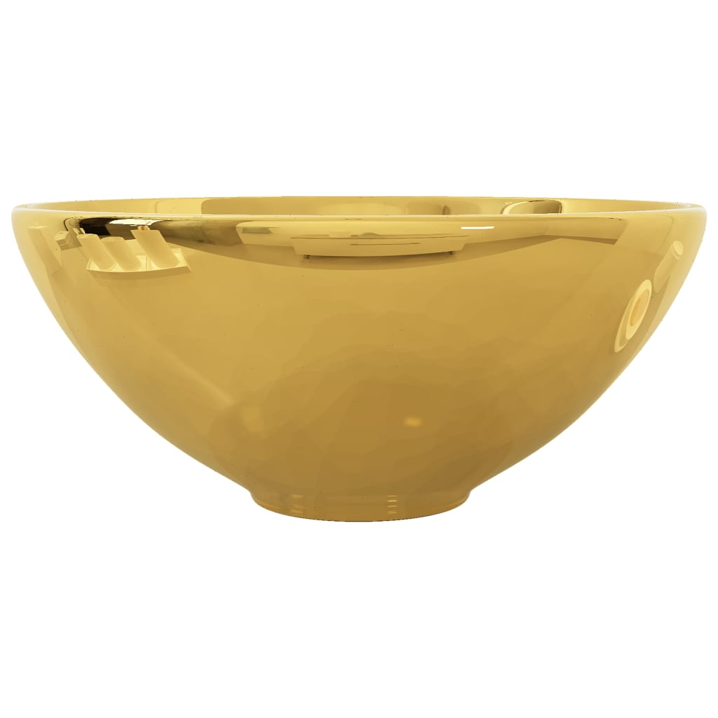vidaXL Praustuvas, 32,5x14cm, auksinės sp., keramika