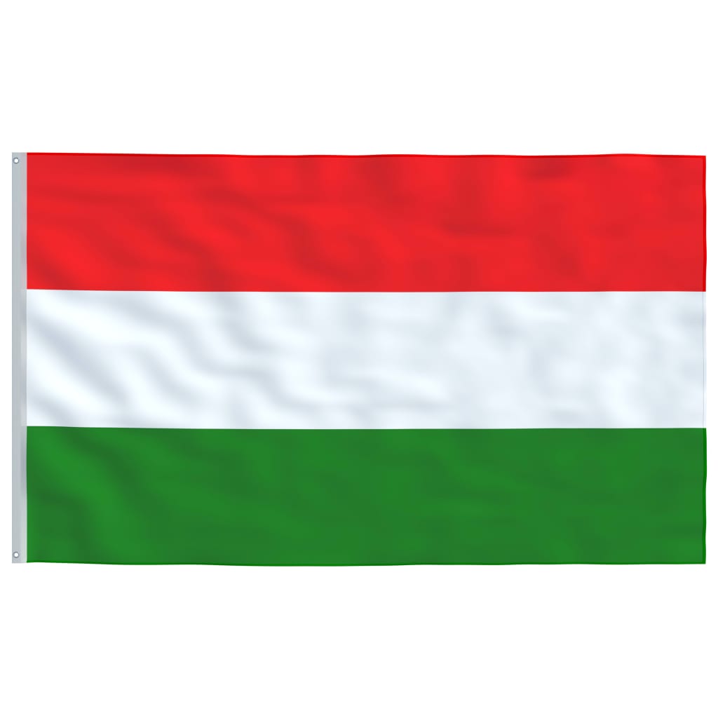 vidaXL Vengrijos vėliava su stiebu, aliuminis, 6,2m