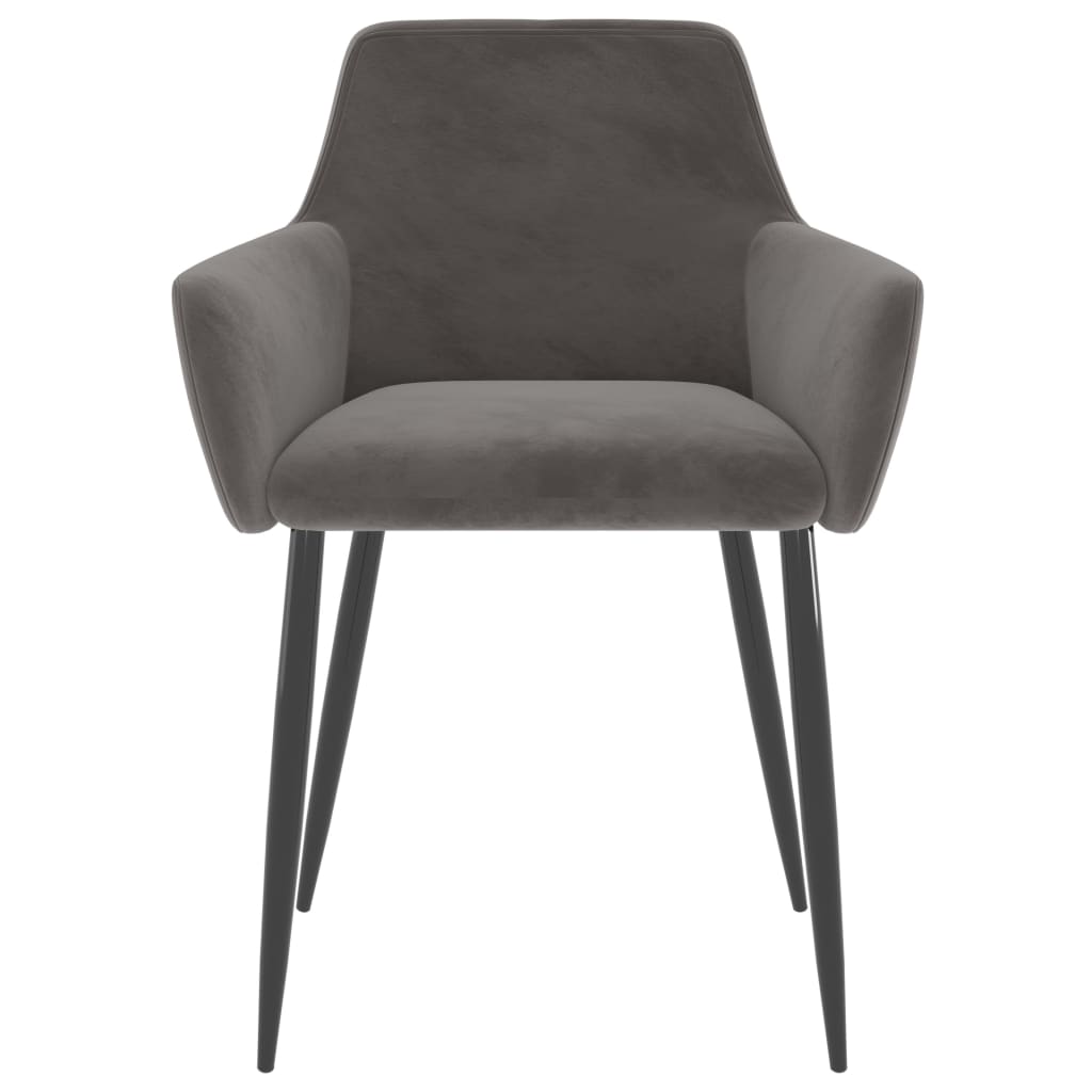 vidaXL Valgomojo kėdės, 6vnt., tamsiai pilkos spalvos, aksomas