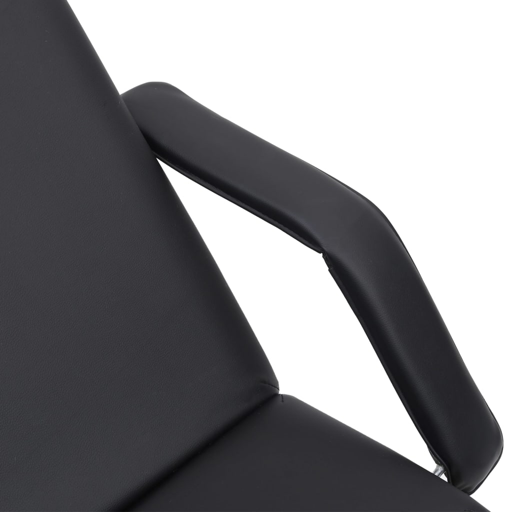 vidaXL Masažo stalas, juodos spalvos, dirbtinė oda, 3 zonų