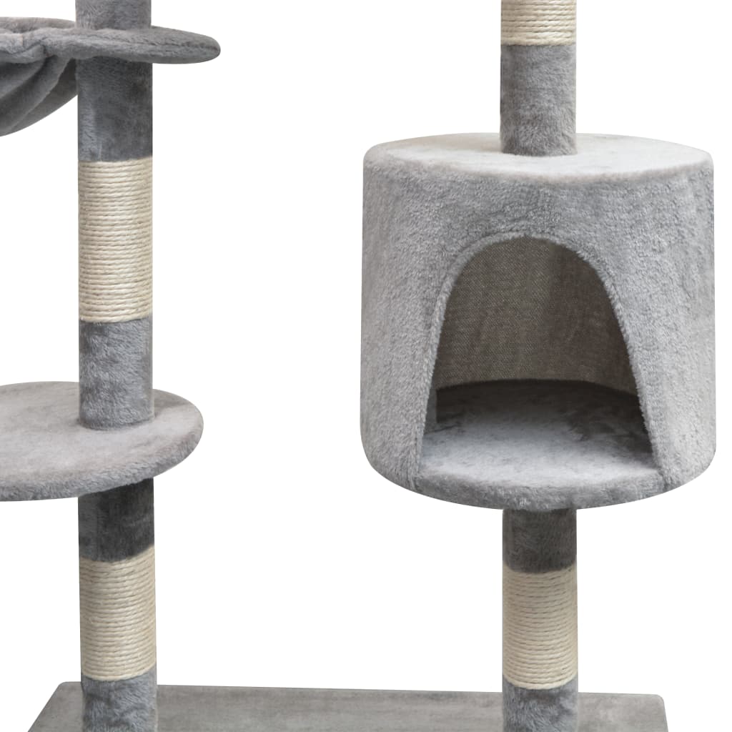 vidaXL Draskyklė katėms su stovais iš sizalio, 125 cm, pilka