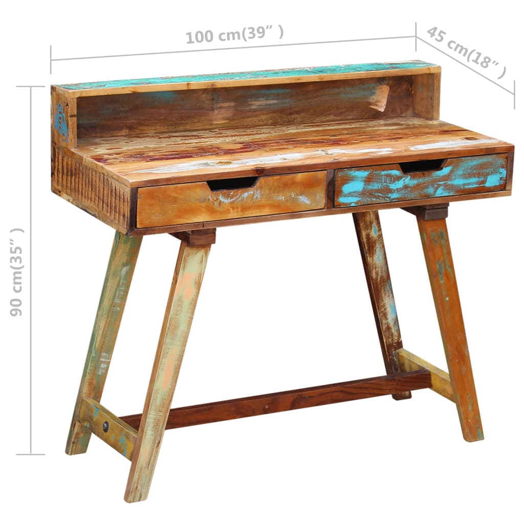 vidaXL Perdirbtos medienos rašomasis stalas