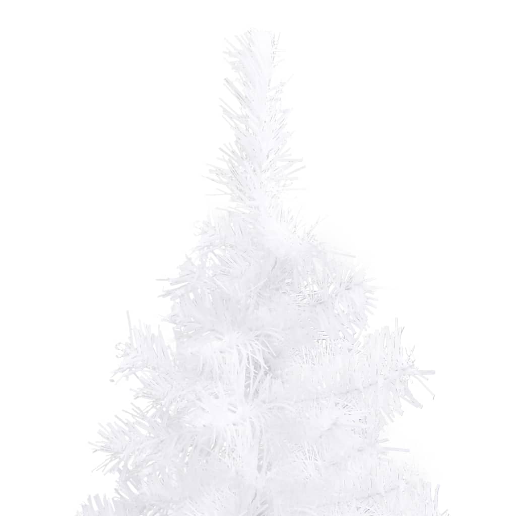 vidaXL Kampinė Kalėdų eglutė su LED/žaisliukais, balta, 120cm, PVC