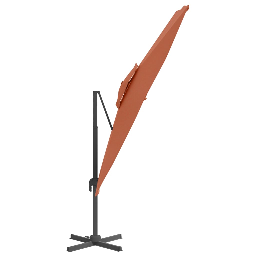 vidaXL Gembės formos skėtis su dvigubu viršumi, terakota, 400x300cm