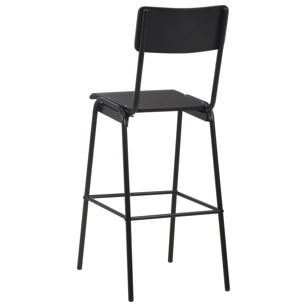 vidaXL Baro kėdės, 2 vnt., juodos sp., faneros masyvas ir plienas