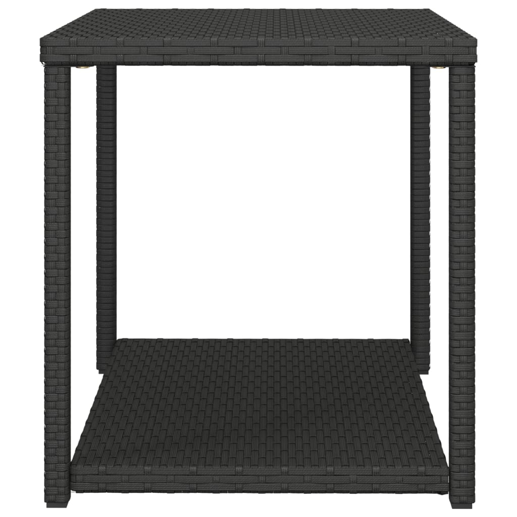vidaXL Šoninis staliukas, juodos spalvos, 55x45x49cm, poliratanas