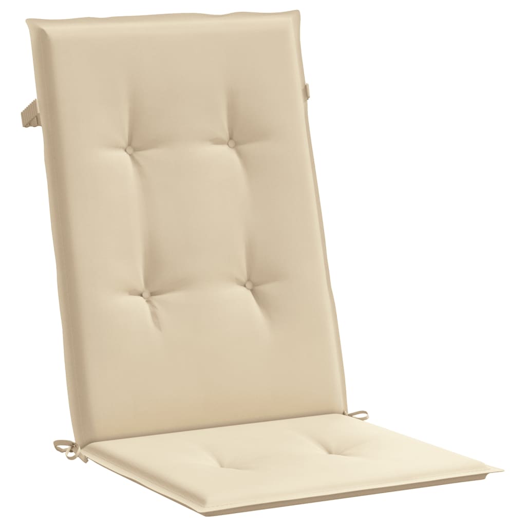 vidaXL Sodo kėdės pagalvėlės, 4vnt., smėlio, 120x50x3cm, audinys