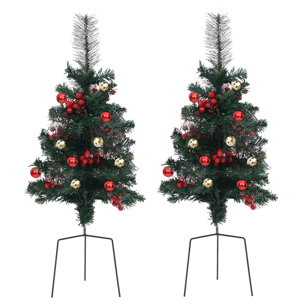 vidaXL Tako dekoracija-dirbtinės Kalėdų eglutės, 2vnt., 76cm, PVC