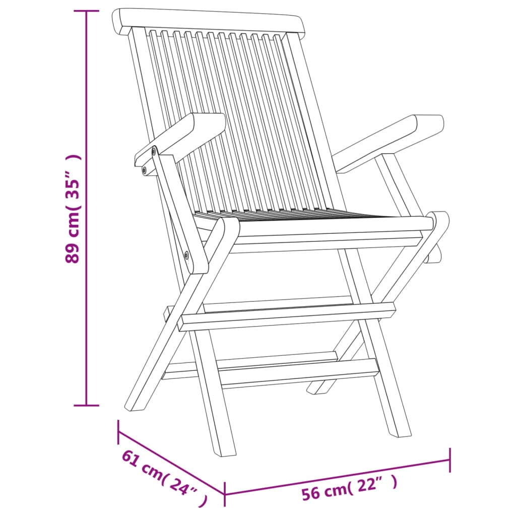vidaXL Sulankstomos sodo kėdės, 2vnt., pilkos, 56x61x89cm, tikmedis
